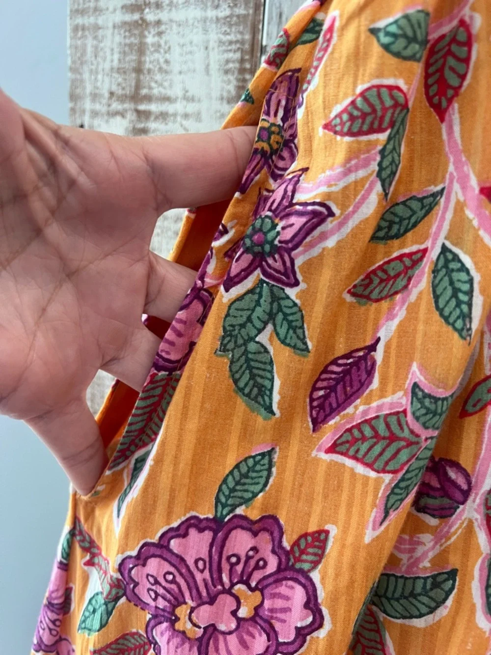 Caroline Constas Orange Maxi Dress with Pink Floral Print - Picture 5 of 6